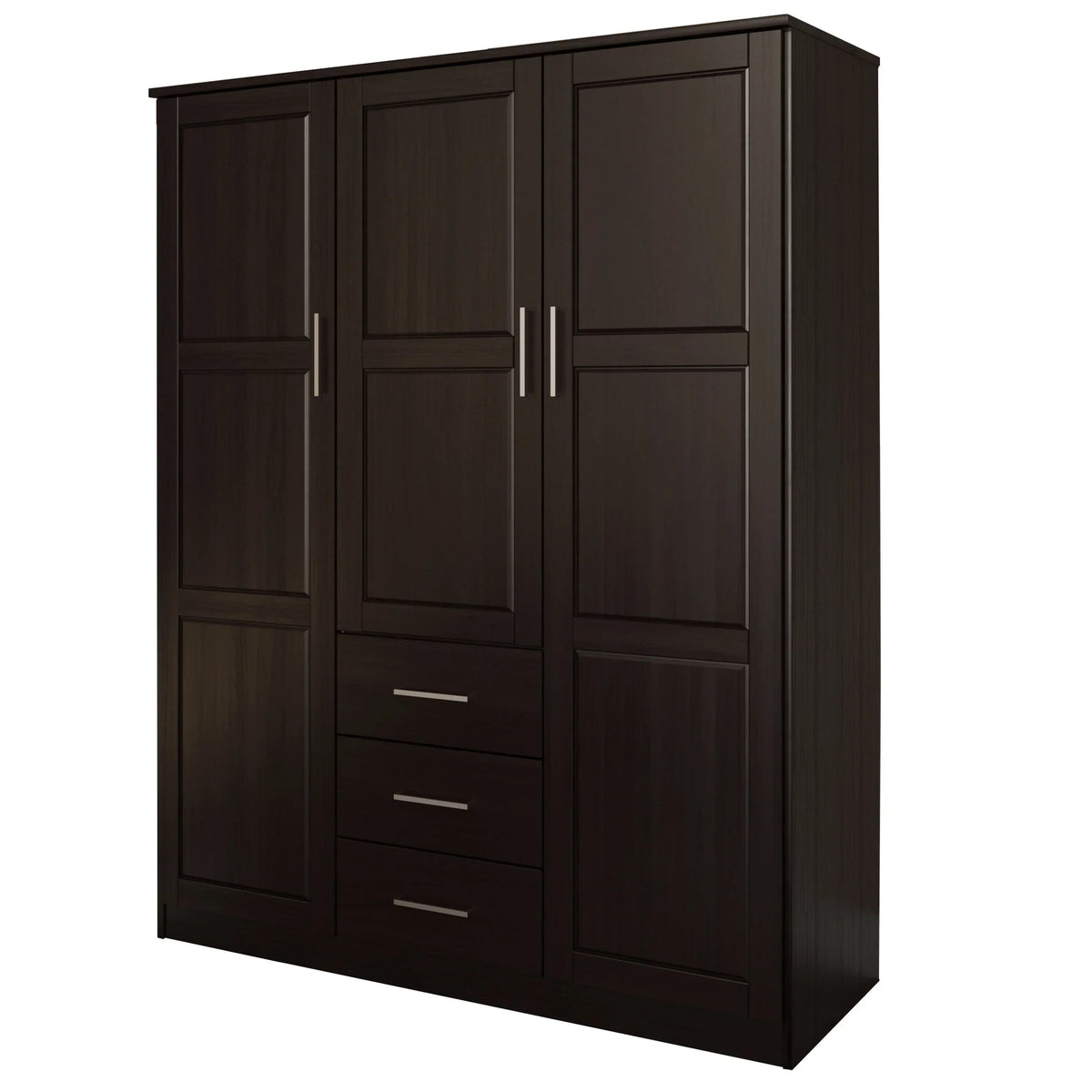 Palace Imports 100% Massivholz Cosmo Kleiderschrank mit 3 Türen mit Massivholz- oder Spiegeltüren