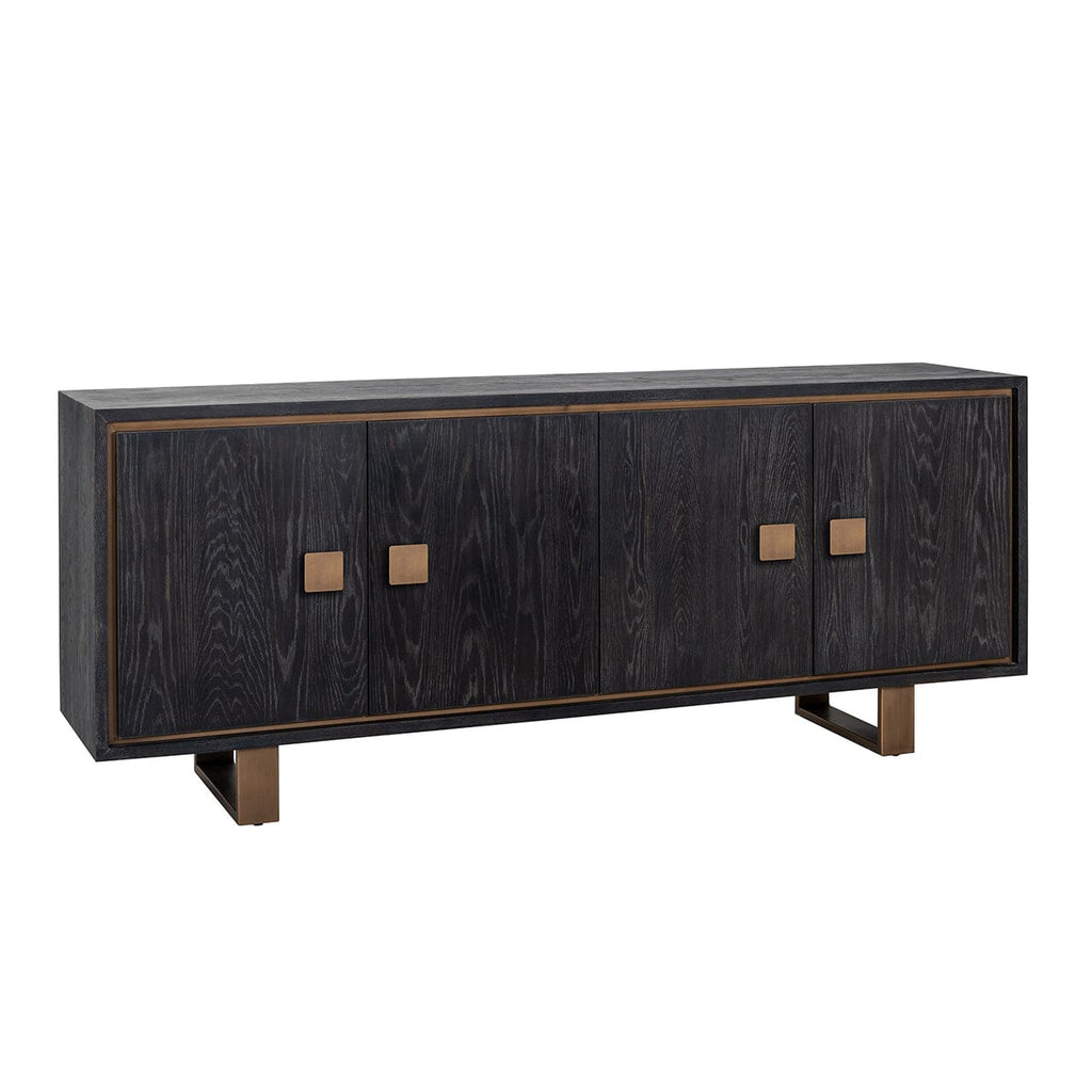 Schwarzes Sideboard mit Messinggriffen