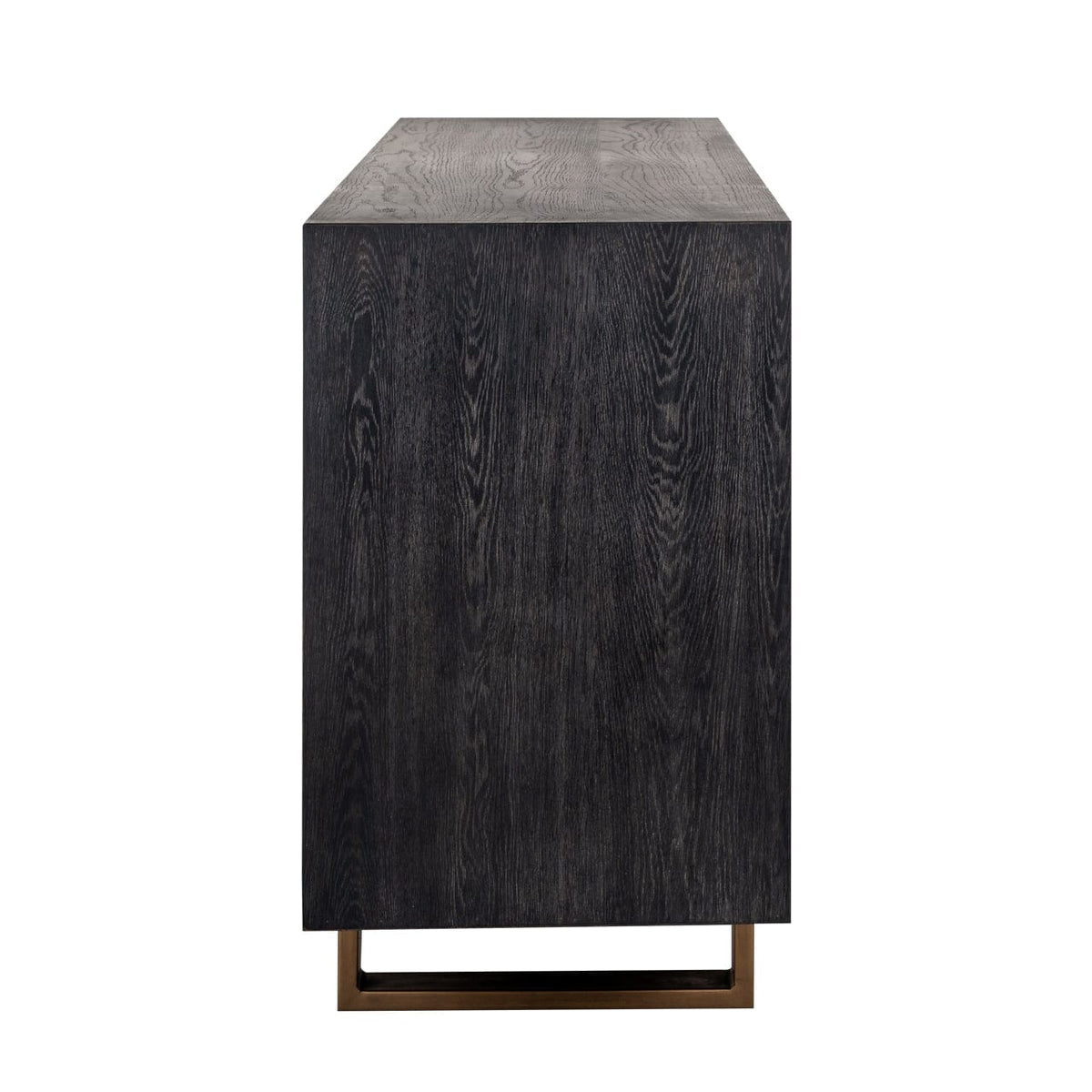 Schwarzes Sideboard mit Messinggriffen