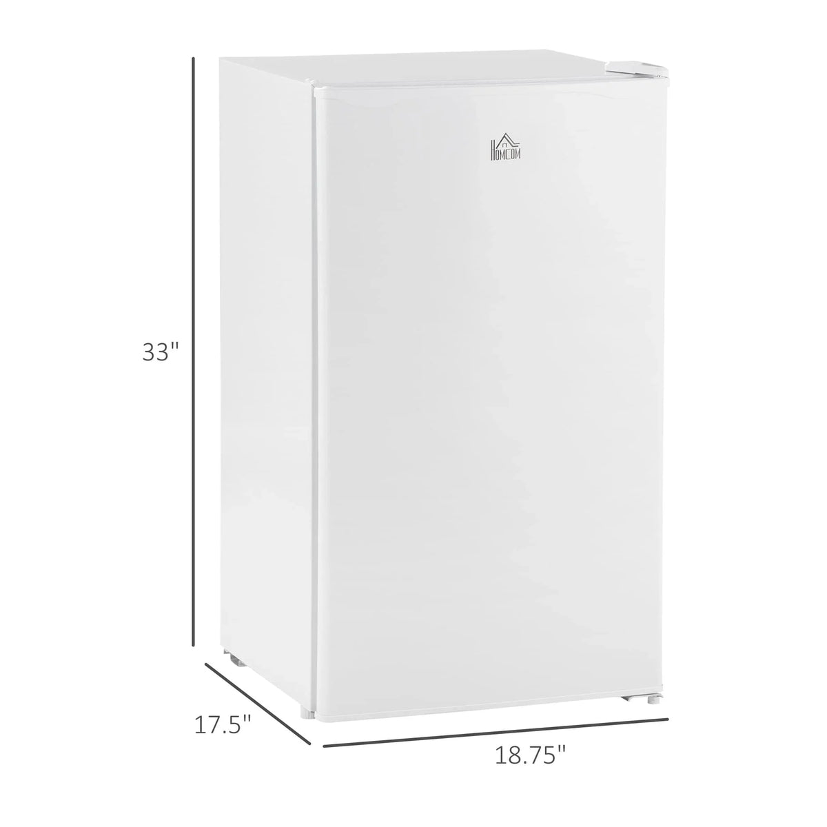 HOMCOM 90L Mini-Kühlschrank mit Gefrierfach, Kompakter Kühlschrank mit einer Tür und einstellbarem Thermostat für Schlafzimmer