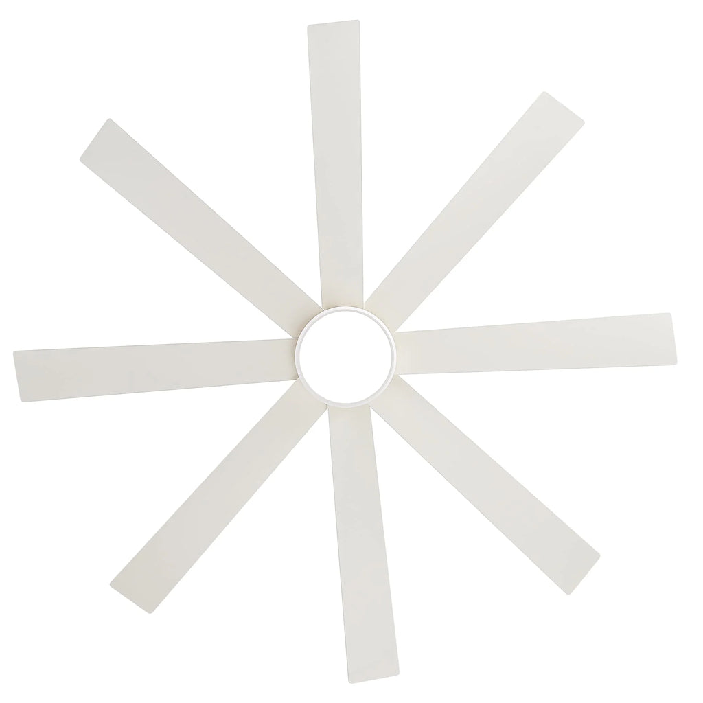 65-Zoll-LED-Deckenventilator mit 8 Flügeln, Licht und Fernbedienung, Schwarz
