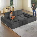 Verwandelbare Cloud-Sektionalcouch Bequemes Kord-Sektionalsofa Bequeme Couch mit tiefem Sitz & hohen Kissen Einfache Montage