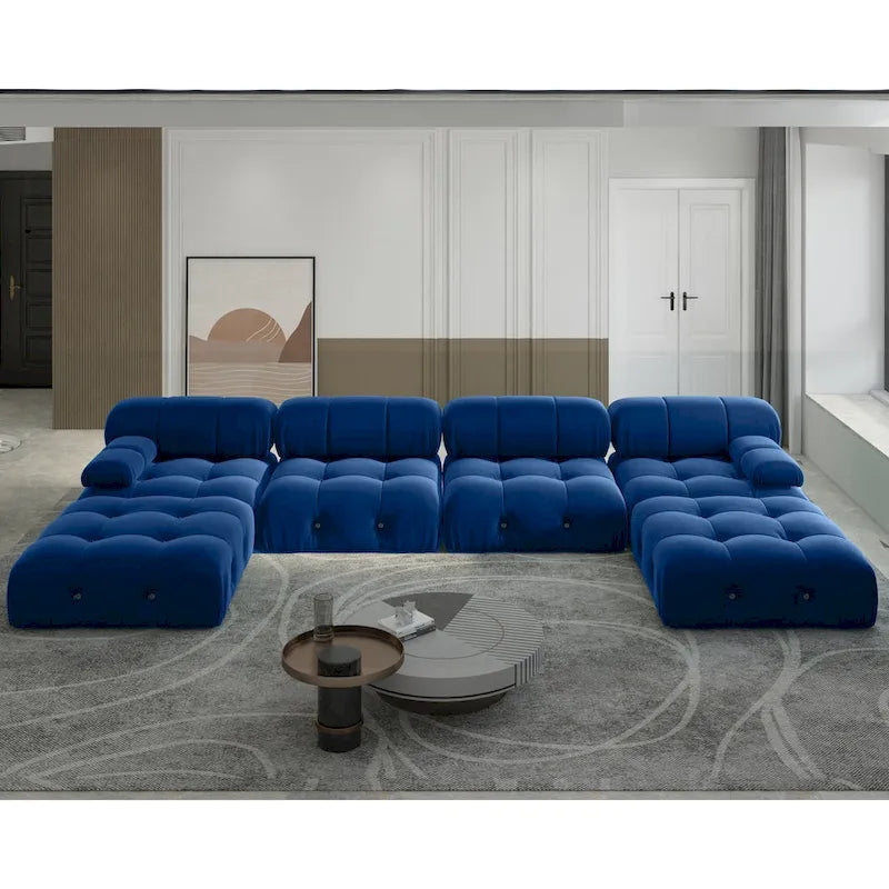 138 Modulares Schlafsofa, U-förmiges, minimalistisches Samtsofa