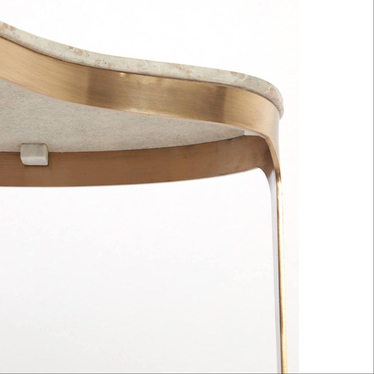 Antiker Couchtisch aus Bronze in abstrakter Form mit taupefarbener Marmorplatte