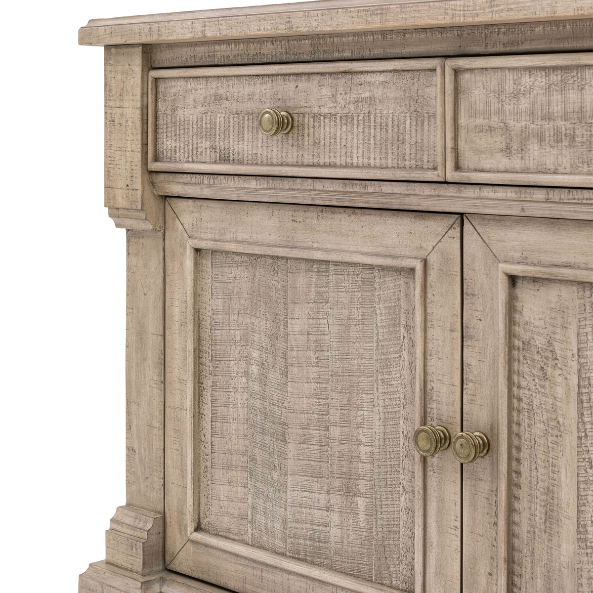 3-türiges Sideboard mit 3 Schubladen und Messinggriffen