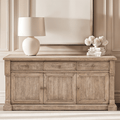 3-türiges Sideboard mit 3 Schubladen und Messinggriffen
