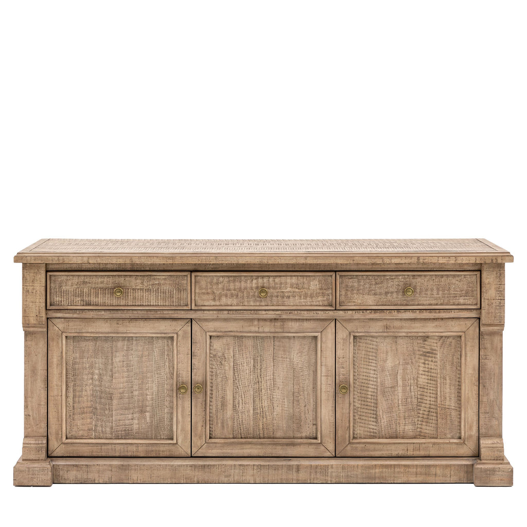 3-türiges Sideboard mit 3 Schubladen und Messinggriffen