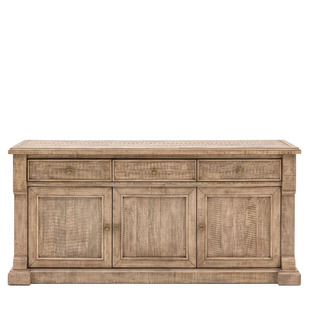 3-türiges Sideboard mit 3 Schubladen und Messinggriffen
