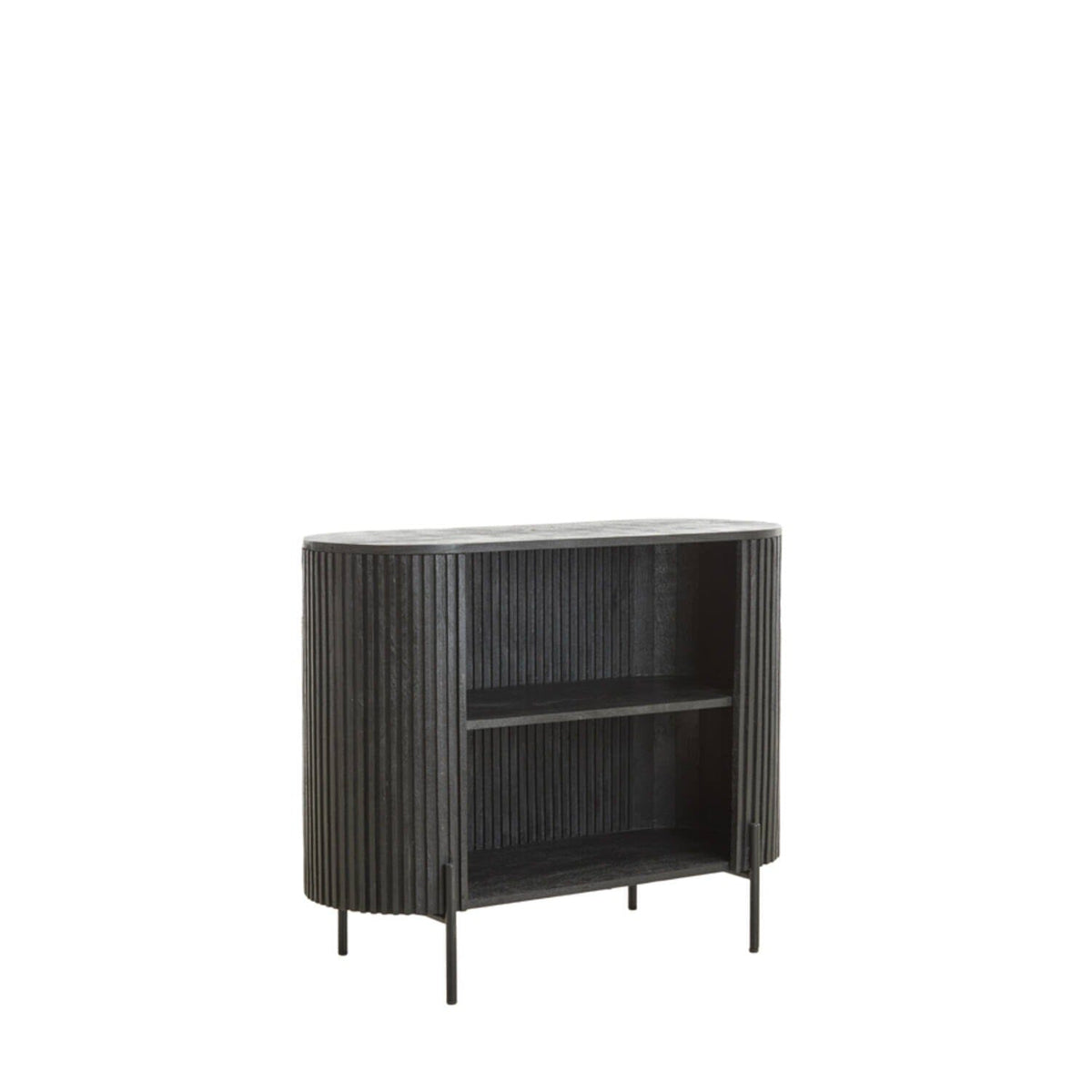 Schwarzes geripptes offenes Sideboard