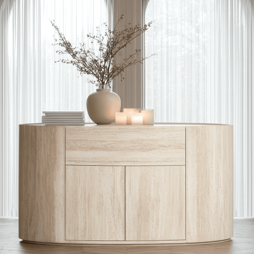 Sideboard mit 2 Türen in Travertin-Optik