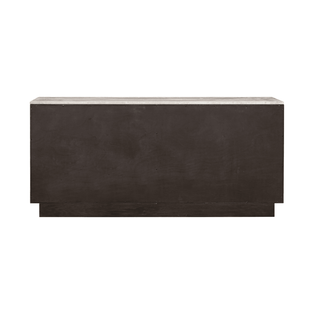 Dunkelbraunes Sideboard mit 4 Türen und Travertinplatte