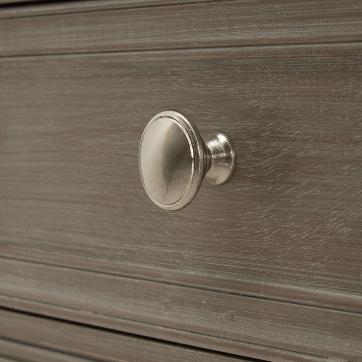 Grau lasierter Beistelltisch mit 1 Schublade aus Holz