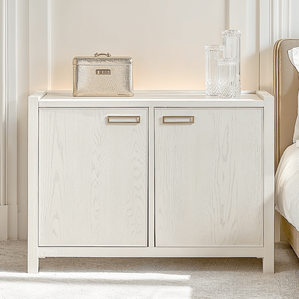 Sideboard mit 2 Türen, Eiche cremefarben furniert