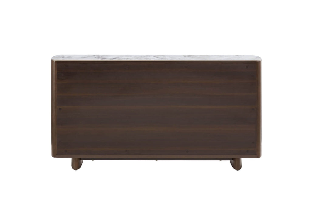 Walnuss-Sideboard mit Steinplatte