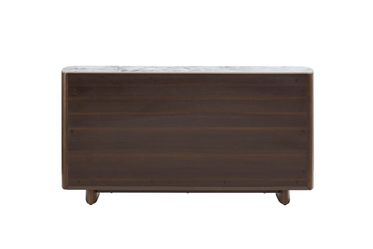 Walnuss-Sideboard mit Steinplatte