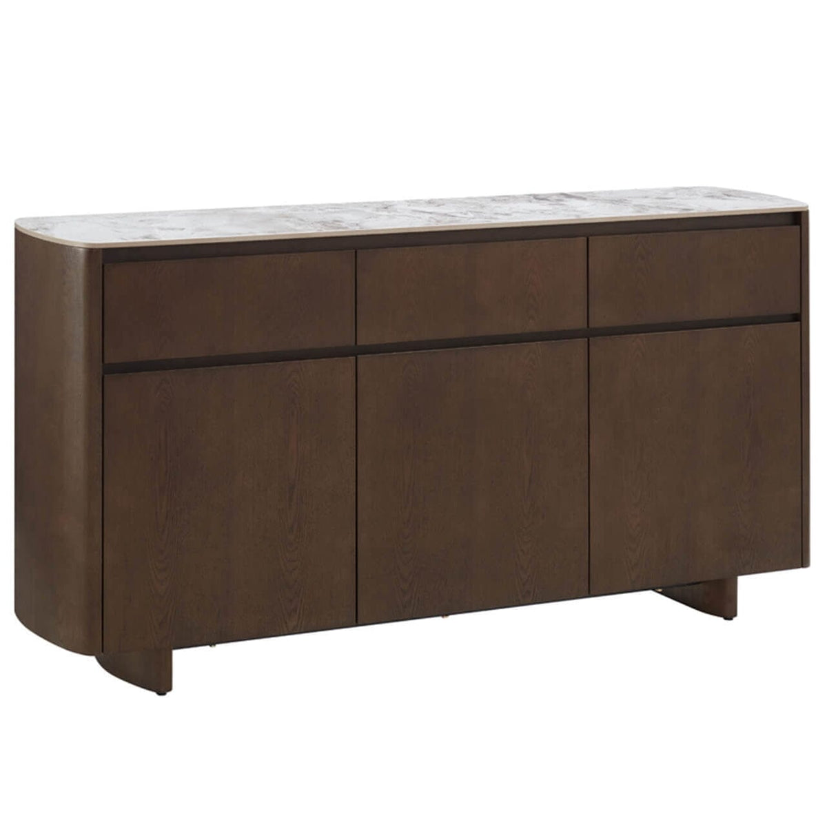 Walnuss-Sideboard mit Steinplatte