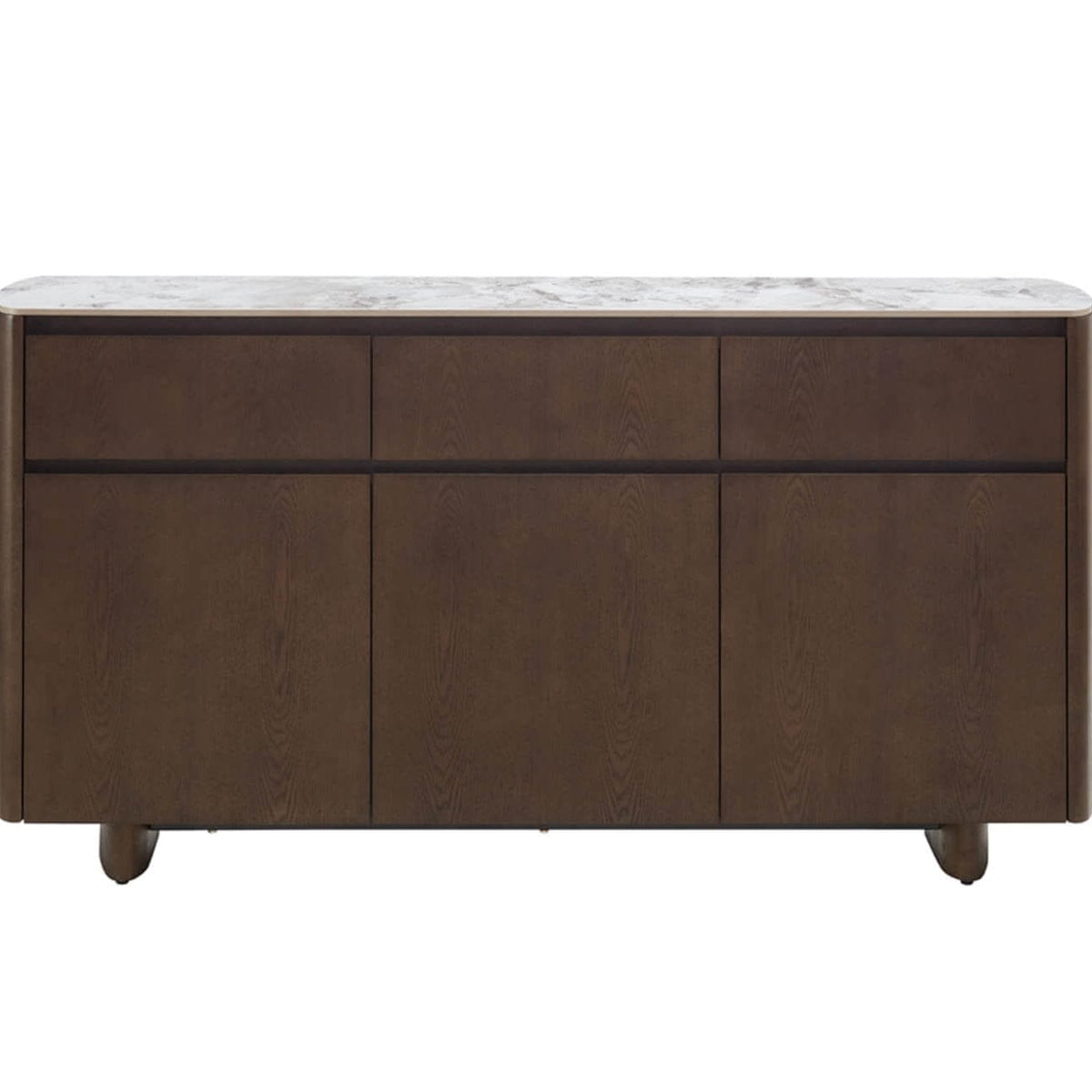 Walnuss-Sideboard mit Steinplatte