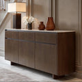 Walnuss-Sideboard mit Steinplatte