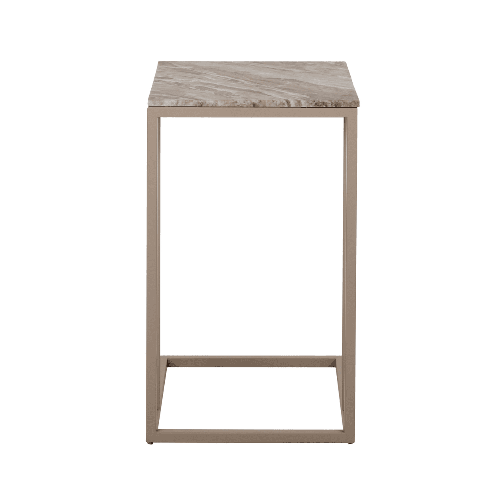 Taupe- und Marmor-Sofatisch