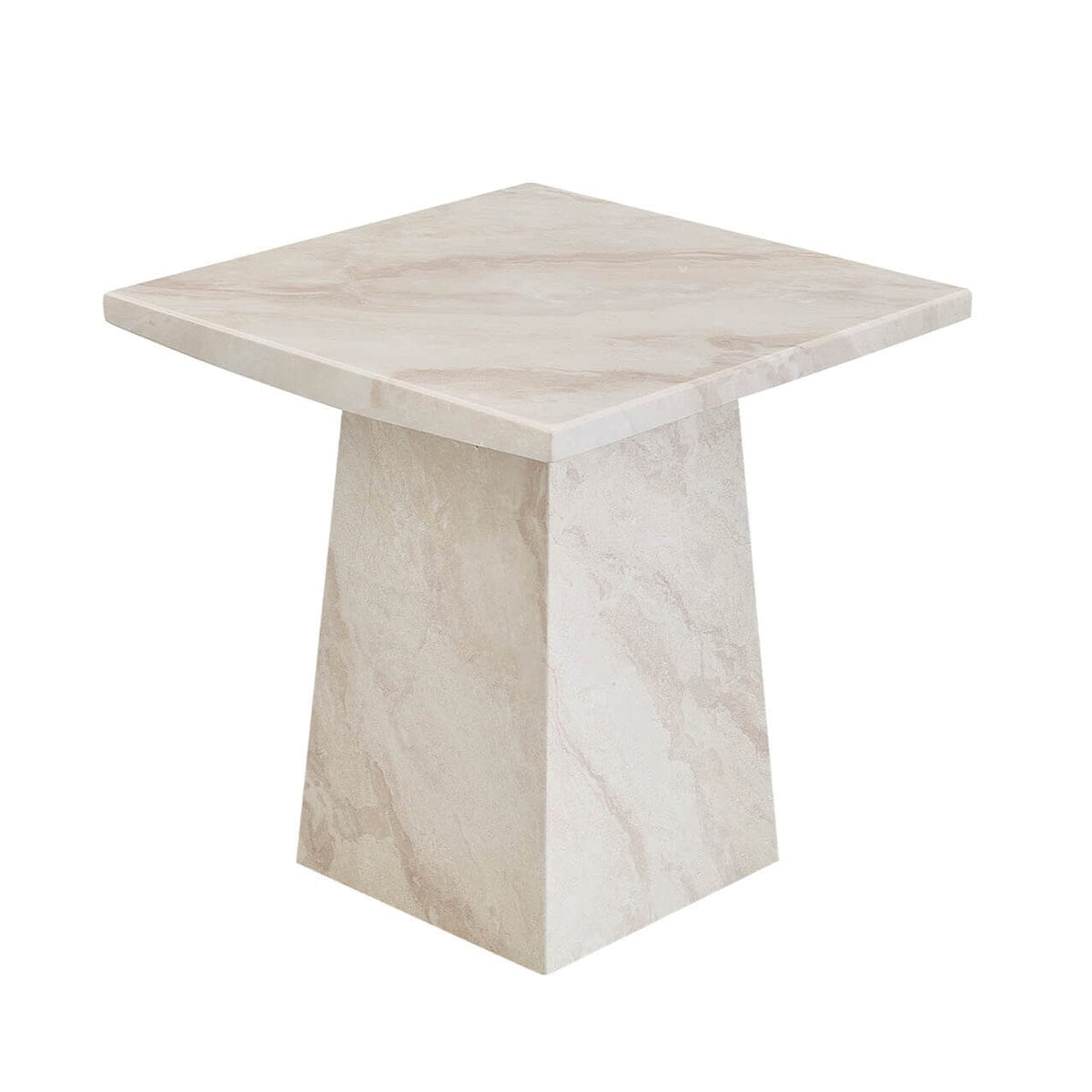 Beistelltisch aus taupe- und cremefarbenem Marmor