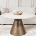 Großer Couchtisch aus Gold und Marmor