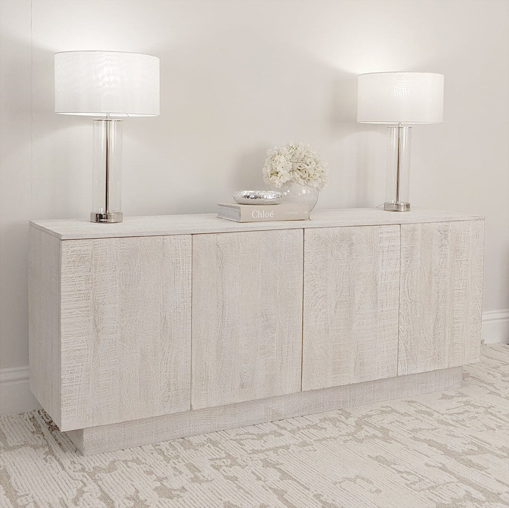 Sideboard mit 4 Türen, gekalkt